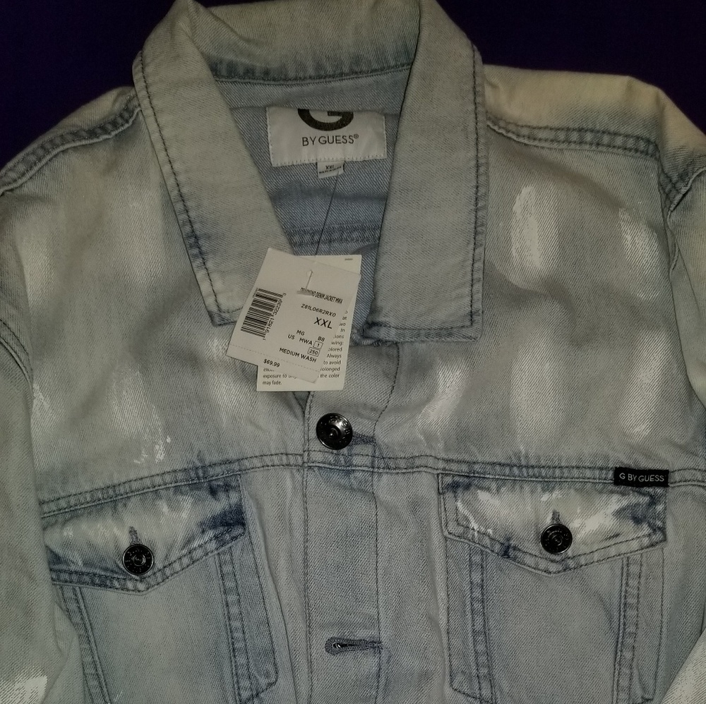 G BY GUESS tattered Denim Jacket
